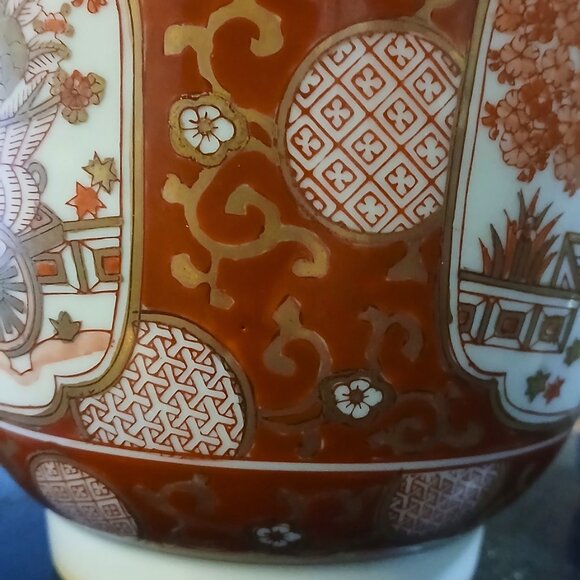 Vintage Imari Style Porcelain Cachepot Planter | Hand-Painted WOCO Japan - Picture 7 of 8